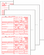 1099-R Blank Laser Set 2-up 4-part
