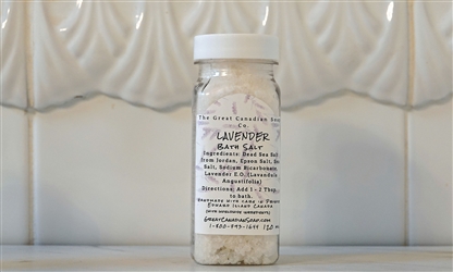 Lavender Bath Salts - 120 ml (4.1 fl oz)
120 ml bottle of 100% Natural Lavender Bath Salts - For relaxation and skin healing.