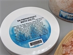 Bottle of SM Peppermint Bath Salts 480ml with essential oils blend for muscle relaxation.