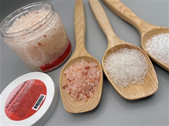 Bottle of AJ Bath Salts - 100% Natural in 480 ml container, ideal for achy joints relief