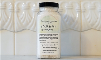 480 ml container of CF Eucalyptus Bath Salts - 100% Natural, perfect for soothing aches and chills