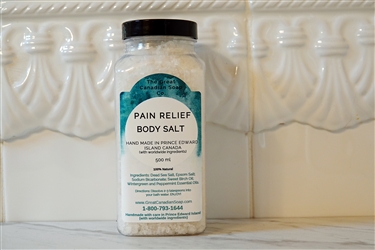 PR Bath Salts - 500 ml (16.9 fl oz)
500 ml bottle of PR Wintergreen Bath Salts with essential oils for pain relief.