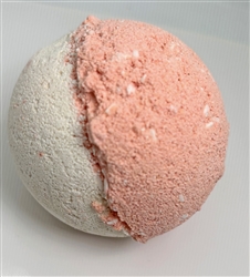 aj arnica red and white bath bomb with lavender rosemary eucalyptus handmade in Canada