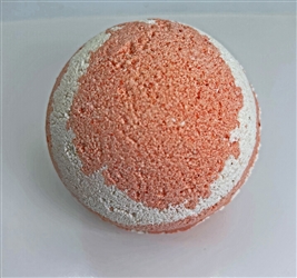candy cane red and white bath bomb with peppermint handmade in Canada