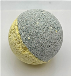Passionfruit bath bomb in purple and yellow
