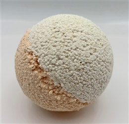 Orange Creamsicle Bath Bomb in orange and white, 200 g, with a sweet creamy citrus scent