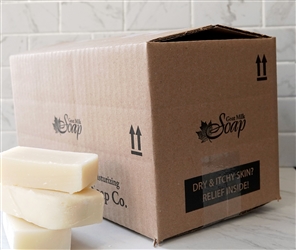 Water Based: Box of Unscented Second Quality Unlabeled Water Based Soap Bars - 100% Natural - 1 kg (2 lbs 3.3 oz)