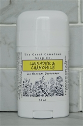 Lavender and Chamomile Deodorant - 100% Natural - 50 ml (1.7 fl oz) Roll-Up Stick