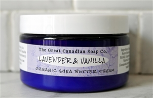 Lavender & Vanilla Organic Shea Butter Cream - 99% Natural - 120 ml (4.1 fl oz)