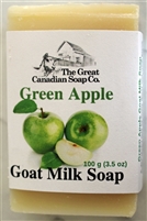 Green Apple Goat Milk Soap - 98% Natural - 100 g (3.5 oz) Rectangle Bar