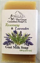 Rosemary & Lavender Goat Milk Soap - 100% Natural - Rectangle Bar 100 g (3.5 oz)