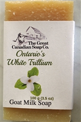 Ontario White Trillium Floral Soap bar with notes of lily of the valley, jasmine, rose, and lilac.