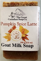 Pumpkin Spice Latte Goat Milk Soap - 99% Natural - Rectangle Bar 100 g (3.5 oz)