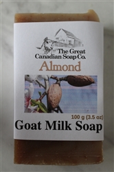 Almond Goat Milk Soap bar with rich creamy lather and sweet almond aroma
