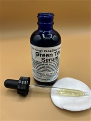 Green Tea Serum in 60 ml Glass Bottle with Eye Dropper, Infused with Natural Oils and Botanicals