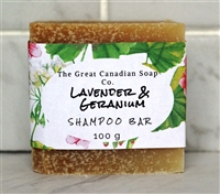 Lavender & Geranium Goat Milk Shampoo Bar - 100% Natural - 100 g (3.5 oz) Square