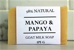 EXTRA LARGE BAR - Mango & Papaya Goat Milk Soap - 98% Natural - 175 g (6.2 oz)