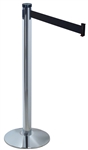 Single Line Crowd Control Post w/Black ABS Covered Base 10FT