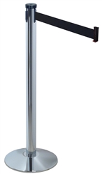 Single Line Crowd Control Post w/Black ABS Covered Base 10FT