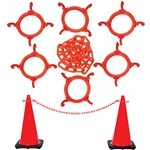 Orange Traffic Cone and Chain Connector Kit