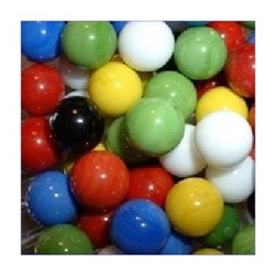 9/16" (14mm) Opal/Solid Assortment Marbles 1 lb Approximately 120 Marbles 6 Colors 20 of Each Color