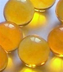 16mm Crystal Yellow Player Marbles 1 lb Approximately 85 Marbles