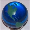 23mm Earth Transparent Blue with Green Continents Each