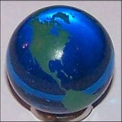 23mm Earth Transparent Blue with Green Continents Each