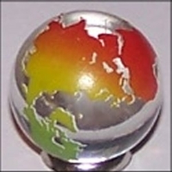 23mm Earth Transparent Clear with Rainbow Continents Each