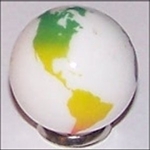 23mm Earth Solid White with Rainbow Continents Each