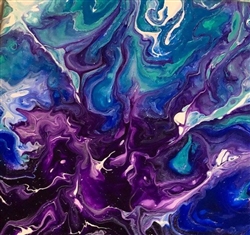 Original Acrylic Pour Flat Board #AP003 6x6"