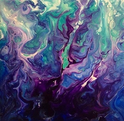 Original Acrylic Pour Flat Board #AP012 6x6"