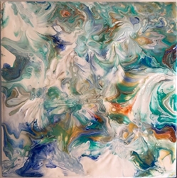 Original Acrylic Pour Flat Board #AP013 6x6"