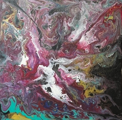 Original Acrylic Pour Flat Board #AP017 6x6"