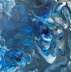 Original Acrylic Pour Flat Board #AP018 6x6"