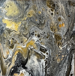 Original Acrylic Pour Flat Board #AP020 6x6"