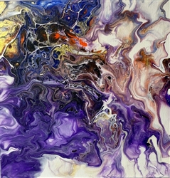 Original Acrylic Pour Flat Board #AP021 6x6"