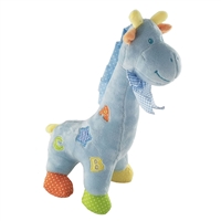 13.5" BLUE BABY GIRAFFE W/RATTLE