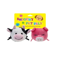 "5"" 2  PACK COW AND PIG PET TOY   INCLUDING CRINKLE PAPER AND SQUEAKER WITH BACK CARD"