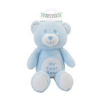 12" MY FIRST BEAR BABY TOYS WITH RATTLE - BLUE