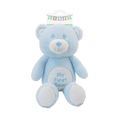 12" MY FIRST BEAR BABY TOYS WITH RATTLE - BLUE