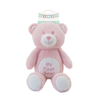 12" MY FIRST BEAR BABY TOYS WITH RATTLE - PINK