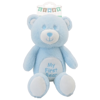 16"MY FIRST BEAR BABY TOYS WITH RATTLE - BLUE