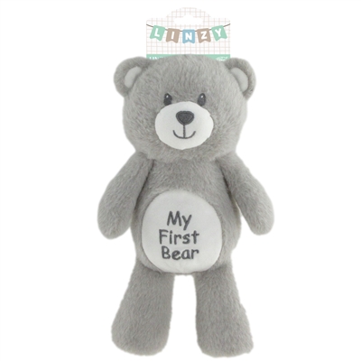 16" MY FIRST BEAR TOYS WITH RATTLE-GREY