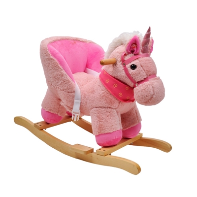 21" UNICORN BABY ROCKER W/SAFETY BELT & SOUND