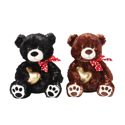 14.5" TWO TONE BEAR W/HEART (2)