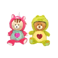 14" CUTE VAL TEDDY BEAR & CAT (2)