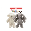 "7"" 2 PACK BUNNY AND SHEEP PLUSH PET TOY  INCLUDING CRINKLE PAPER AND SQUEAKER WITH BACK CARD"