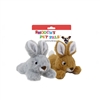 "7"" 2 PACK RABBITS  PLUSH PET TOY  INCLUDING CRINKLE PAPER AND SQUEAKER WITH BACK CARD"