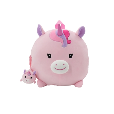 12" UNICORN SMOOCHY PALS BACKPACK WITH KEYCHAIN